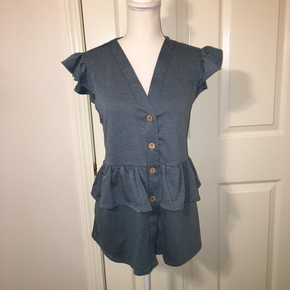 The Zig Zag Stripe Ruffle Top